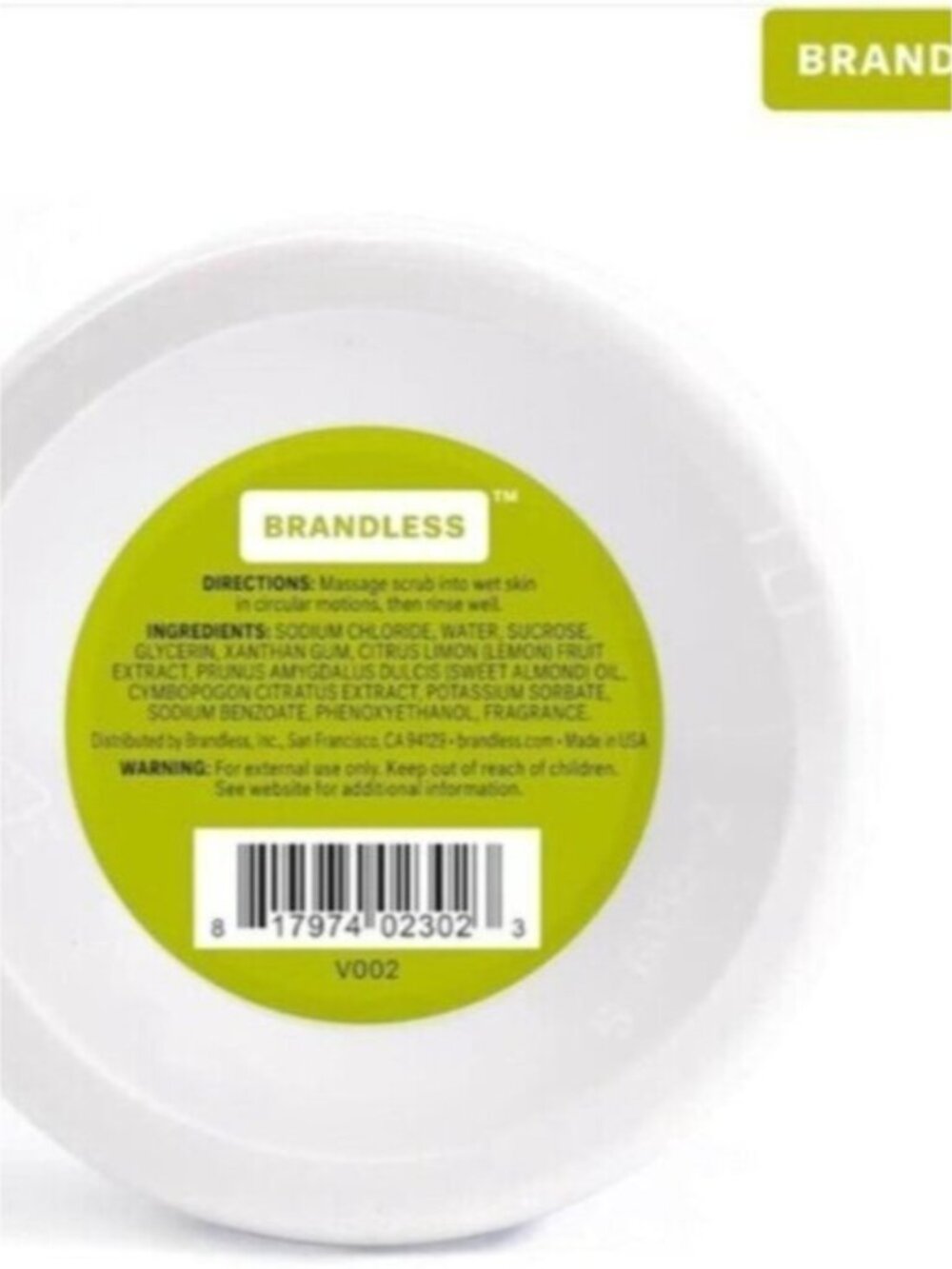 Case of 6 Brandless Salt and Sugar Exfoliating Body Scrub Lemon Verbena 8oz - Picture 5 of 11